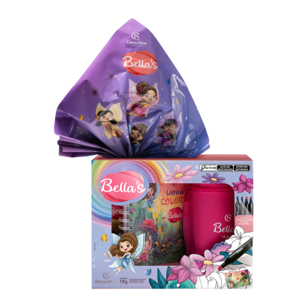 Ovo de Páscoa ao Leite Caderno e Canetas Bella's 170g